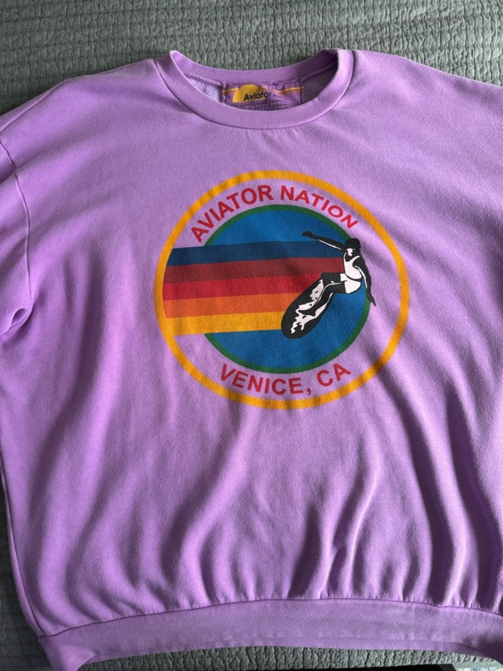 Aviator Nation Logo sweatshirt, like new condition, size large, but fits XL - Picture 2 of 8